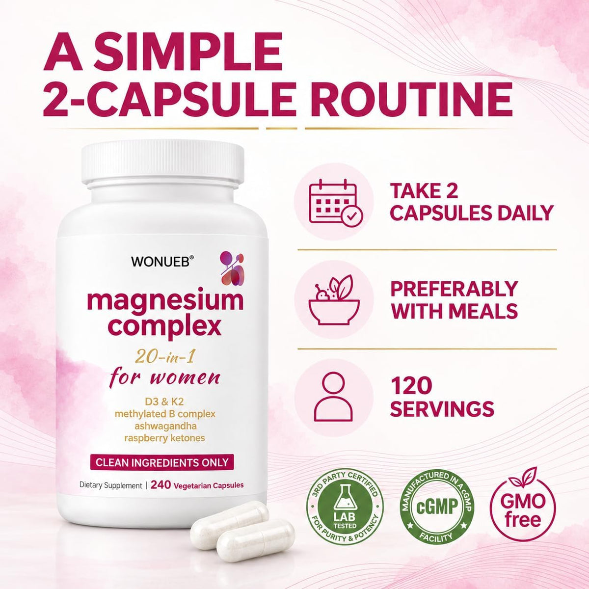 Magnesium Complex for Women, Calm & Sleep Support